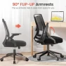 Thumbnail Office Chair with Flip-up Armrests, Ergonomic Computer Desk Chair with Adaptive Lumbar Support & Breathable Mesh — Smart Chairs, COMHOMA