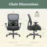 Thumbnail Sadie Big and Tall Ergonomic Office Chair with Mesh Back — Smart Chairs, HON