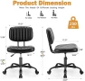 Thumbnail Small Office Desk Chair - Armless PU Leather with Lumbar Support — Smart Chairs, Sweetcrispy