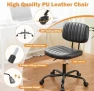 Thumbnail Small Office Desk Chair - Armless PU Leather with Lumbar Support — Smart Chairs, Sweetcrispy