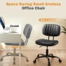 Thumbnail Small Office Desk Chair - Armless PU Leather with Lumbar Support — Smart Chairs, Sweetcrispy