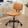 Thumbnail Small Office Desk Chair - Armless PU Leather with Lumbar Support — Smart Chairs, Sweetcrispy