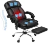 Thumbnail 6-Point Massage Office Chair with Heat, Ergonomic Reclining Desk Chair with Footrest, PU Leather Executive Chairs for... — Massage Chairs, HOMREST