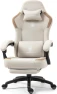 Thumbnail Fabric Gaming Chair with Pocket Spring Cushion, Massage Lumbar Support and Footrest — Smart Chairs, Dowinx