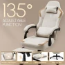Thumbnail Fabric Gaming Chair with Pocket Spring Cushion, Massage Lumbar Support and Footrest — Smart Chairs, Dowinx