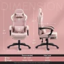 Thumbnail Fabric Gaming Chair with Pocket Spring Cushion, Massage Lumbar Support and Footrest — Smart Chairs, Dowinx