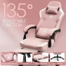 Thumbnail Fabric Gaming Chair with Pocket Spring Cushion, Massage Lumbar Support and Footrest — Smart Chairs, Dowinx