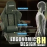 Thumbnail Gaming Chair Big and Tall, Green Leather with Footrest, Padded Linkage Armrests & Large Headrest — Smart Chairs, Furnistyle