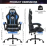 Thumbnail Gaming Chair with LED RGB Lights with Massage and Footrest — Smart Chairs, HOFFREE