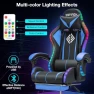 Thumbnail Gaming Chair with LED RGB Lights with Massage and Footrest — Smart Chairs, HOFFREE