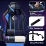 Thumbnail Gaming Chair with LED RGB Lights with Massage and Footrest — Smart Chairs, HOFFREE
