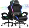 Thumbnail Gaming Chair with Speakers, RGB LED Lights, Ergonomic Chair with Footrest, Linkage Armrest — Smart Chairs, GTPLAYER