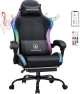 Thumbnail Gaming Chair with Speakers, RGB LED Lights, Ergonomic Chair with Footrest, Linkage Armrest — Smart Chairs, GTPLAYER