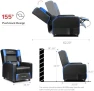 Thumbnail Gaming Recliner Chair for Living Room Racing Style Single PU Leather Gaming Sofa for Adults Modern Game Recliners... — Massage Chairs, GTPLAYER