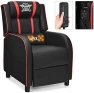 Thumbnail Gaming Recliner with Massage, Adjustable Footrest & Side Pocket — Massage Chairs, GYMAX