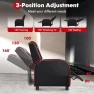 Thumbnail Gaming Recliner with Massage, Adjustable Footrest & Side Pocket — Massage Chairs, GYMAX