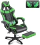 Thumbnail Green Gaming Chair with Footrest — Smart Chairs, Soontrans