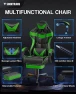 Thumbnail Green Gaming Chair with Footrest — Smart Chairs, Soontrans