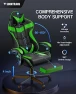 Thumbnail Green Gaming Chair with Footrest — Smart Chairs, Soontrans