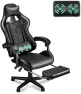 Thumbnail Green Gaming Chair with Footrest — Smart Chairs, Soontrans
