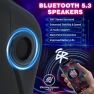 Thumbnail LED Gaming Chair with Speakers Massage Big and Tall Computer Chair with RGB Lights Bluetooth Game Chair with Footrest — Smart Chairs, HOFFREE
