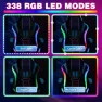 Thumbnail LED Gaming Chair with Speakers Massage Big and Tall Computer Chair with RGB Lights Bluetooth Game Chair with Footrest — Smart Chairs, HOFFREE