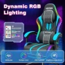 Thumbnail LED Gaming Chair with Speakers Massage Big and Tall Computer Chair with RGB Lights Bluetooth Game Chair with Footrest — Smart Chairs, HOFFREE