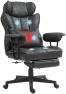 Thumbnail Massage Executive Office Chair with 6 Vibration Points, Heated, Foot Rest, Lumbar Support — Smart Chairs, HOMCOM