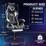 Thumbnail RGB Gaming Chair with LED Lights, Massage, and Footrest — Smart Chairs, VANSPACE