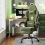 Thumbnail Velvet Fabric Gaming Chair with Footrest and Massage Lumbar Cushion — Smart Chairs, Ferghana
