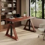 Thumbnail 60 x 30 Inch Oak Executive Standing Desk, Dual Motor Electric Height Adjustable Desk — Standing Desk, FLEXISPOT