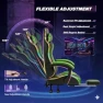 Thumbnail Gaming Chair with RGB LED Lights, Footrest, Lumbar Support & Headrest — Smart Chairs, Yardlift