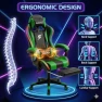 Thumbnail Gaming Chair with RGB LED Lights, Footrest, Lumbar Support & Headrest — Smart Chairs, Yardlift