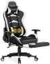 Thumbnail Massage Gaming Chair with Reclining Backrest, Adjustable Handrails and Seat Height, Ergonomic PU Leather Swivel PC Game... — Massage Chairs, Goplus