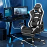 Thumbnail Massage Gaming Chair with Reclining Backrest, Adjustable Handrails and Seat Height, Ergonomic PU Leather Swivel PC Game... — Massage Chairs, Goplus