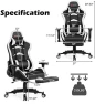 Thumbnail Massage Gaming Chair with Reclining Backrest, Adjustable Handrails and Seat Height, Ergonomic PU Leather Swivel PC Game... — Massage Chairs, Goplus