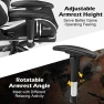 Thumbnail Massage Gaming Chair with Reclining Backrest, Adjustable Handrails and Seat Height, Ergonomic PU Leather Swivel PC Game... — Massage Chairs, Goplus
