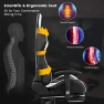 Thumbnail Massage Gaming Chair with Reclining Backrest, Adjustable Handrails and Seat Height, Ergonomic PU Leather Swivel PC Game... — Massage Chairs, Goplus