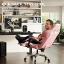Thumbnail Pink Gaming Chair with Footrest and Massage Lumbar Support — Smart Chairs, Dowinx