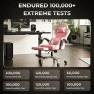 Thumbnail Pink Gaming Chair with Footrest and Massage Lumbar Support — Smart Chairs, Dowinx