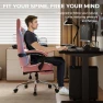 Thumbnail Pink Gaming Chair with Footrest and Massage Lumbar Support — Smart Chairs, Dowinx