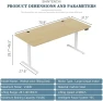 Thumbnail Standing Desk, 71x31 Inch Height Adjustable Electric Sit Stand Desk, Ergonomic Rising Computer Table, Modern Lift Gaming... — Standing Desk, Shintenchi