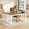 Thumbnail 60 x 30 Inch Oak Executive Standing Desk, Dual Motor Electric Height Adjustable Desk — Standing Desk, FLEXISPOT