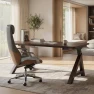 Thumbnail 60 x 30 Inch Oak Executive Standing Desk, Dual Motor Electric Height Adjustable Desk — Standing Desk, FLEXISPOT