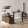 Thumbnail 66 Inch L Shaped Standing Desk with Drawers & Shelves — Standing Desk, FEZIBO