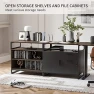 Thumbnail 66 Inch L Shaped Standing Desk with Drawers & Shelves — Standing Desk, FEZIBO