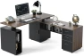 Thumbnail 66 Inch L Shaped Standing Desk with Drawers & Shelves — Standing Desk, FEZIBO