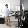 Thumbnail Corner Electric Height Adjustable Cubicle Standing Desk Converter — Standing Desk, VIVO