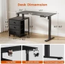 Thumbnail Electric Standing Desk with Drawers, 47 x 24 Inches, Height Adjustable — Standing Desk, REAHOME
