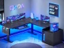 Thumbnail L Shaped Electric Standing Desk with File Cabinet — Standing Desk, SEDETA